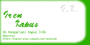 iren kapus business card