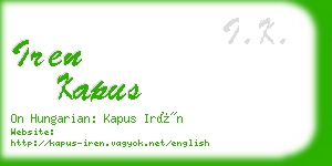 iren kapus business card
